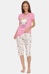 Twin Birds Cotton Capris Set - Pink — thumbnail 4