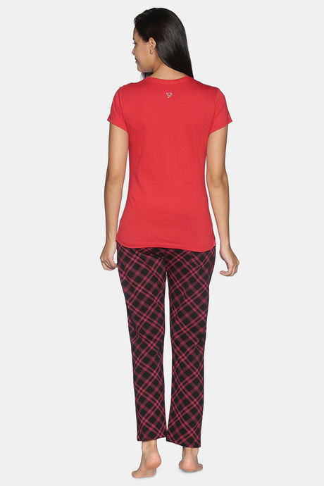 Twin Birds Cotton Pyjama Set - Red — image 3