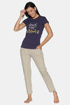 Twin Birds Cotton Pyjama Set - Purple — thumbnail 4