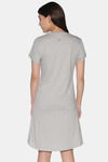 Twin birds Cotton Knee Length Nightdress - Grey Black — thumbnail 3