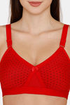 Rozerra Double Layered Non-Wired Medium Coverage T-Shirt Bra - Red — thumbnail 4