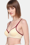 Sona Padded Non Wired 3/4th Coverage Sag Lift Bra - Lemon — thumbnail 3