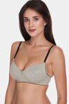 Sona Padded Non Wired 3/4th Coverage Sag Lift Bra - Grey — thumbnail 3