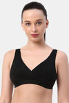 Soie Non-Wired Removable Padded Full Coverage Beginners Bra  - Black — thumbnail 1