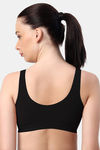 Soie Non-Wired Removable Padded Full Coverage Beginners Bra  - Black — thumbnail 4