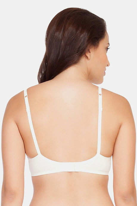 Soie Medium Coverage Padded Non-Wired Satin Panelled T-Shirt Bra - Ivory — image 3