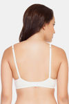 Soie Medium Coverage Padded Non-Wired Satin Panelled T-Shirt Bra - Ivory — thumbnail 3