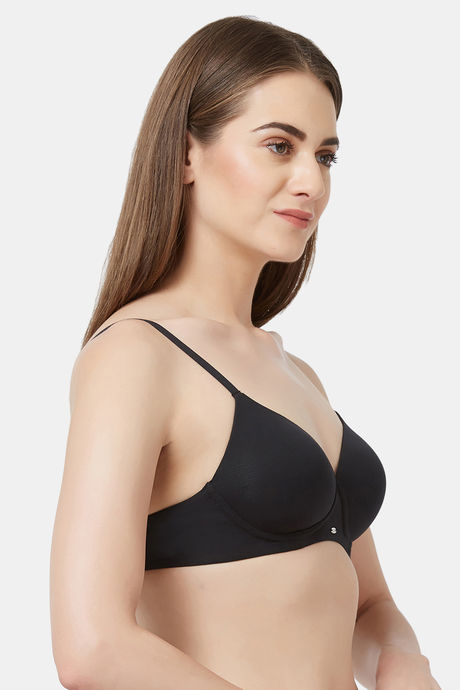 Soie Medium Coverage Padded Non-Wired T-Shirt Bra - Black — image 2