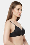 Soie Medium Coverage Padded Non-Wired T-Shirt Bra - Black — thumbnail 2