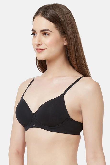Soie Medium Coverage Padded Non-Wired T-Shirt Bra - Black — image 3