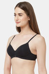 Soie Medium Coverage Padded Non-Wired T-Shirt Bra - Black — thumbnail 3