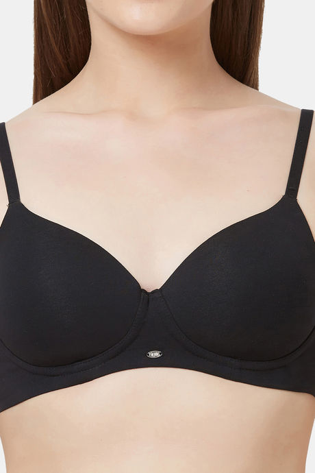 Soie Medium Coverage Padded Non-Wired T-Shirt Bra - Black — image 6