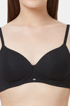 Soie Medium Coverage Padded Non-Wired T-Shirt Bra - Black — thumbnail 6