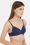 Soie Medium Coverage Padded Non-Wired T-Shirt Bra - Navy — thumbnail 2
