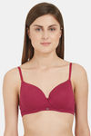 Soie Medium Coverage Padded Non-Wired T-Shirt Bra - Wine — thumbnail 1