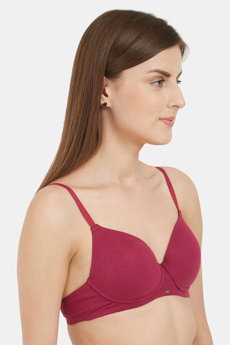 Soie Medium Coverage Padded Non-Wired T-Shirt Bra - Wine — image 2