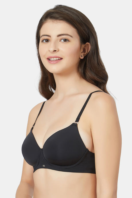 Soie Medium Coverage Padded Non-Wired T-Shirt Bra - Black — image 3