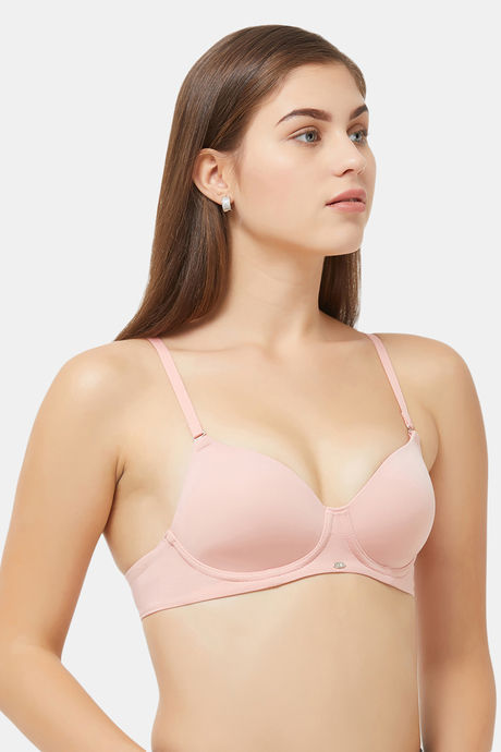 Soie Medium Coverage Padded Non-Wired T-Shirt Bra - Blush — image 2