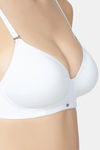 Soie Medium Coverage Padded Non-Wired T-Shirt Bra - White — thumbnail 6