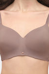 Soie Full Coverage, Padded, Non-Wired Seamless Bra - Bark — thumbnail 5