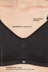 Soie Double Layered Non Wired Full Coverage Minimiser Bra - Black — thumbnail 6