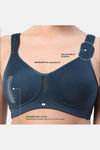 Soie Double Layered Non Wired Full Coverage Minimiser Bra - Blue — thumbnail 6