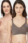 Soie Double Layered Non Wired Full Coverage Minimiser Bra (Pack of 2) - Multicolor — thumbnail 1