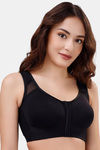 Soie Double Layered Non Wired Full Coverage Super Support Bra - Black — thumbnail 4
