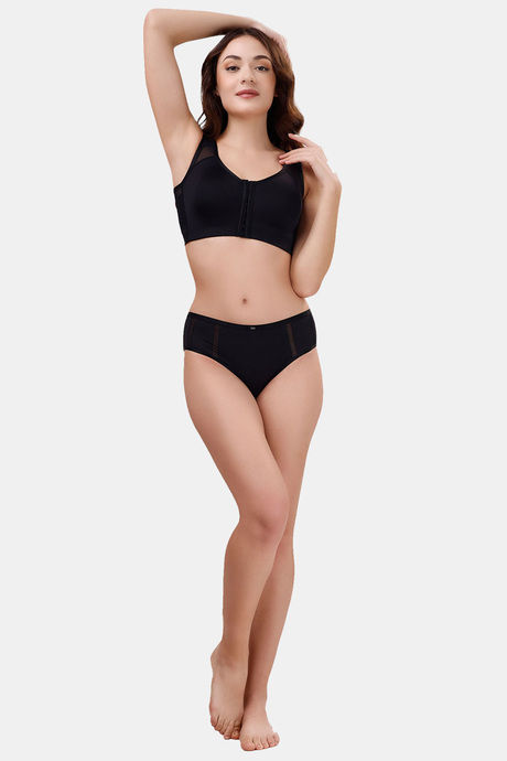 Soie Double Layered Non Wired Full Coverage Super Support Bra - Black — image 6