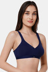 Soie Full Coverage, Non Padded, Non Wired Bra - Navy — thumbnail 2