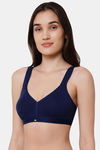 Soie Full Coverage, Non Padded, Non Wired Bra - Navy — thumbnail 3
