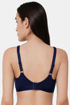 Soie Full Coverage, Non Padded, Non Wired Bra - Navy — thumbnail 4