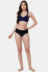 Soie Full Coverage, Non Padded, Non Wired Bra - Navy — thumbnail 5