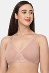 Soie Full Coverage Cross Over Non Padded Non Wired Bra - Dark Skin — thumbnail 1