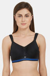 Soie Full Coverage High Impact Padded Non-Wired Sports Bra - Black — thumbnail 1