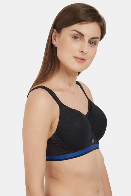 Soie Full Coverage High Impact Padded Non-Wired Sports Bra - Black — image 2