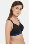 Soie Full Coverage High Impact Padded Non-Wired Sports Bra - Black — thumbnail 2