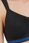 Soie Full Coverage High Impact Padded Non-Wired Sports Bra - Black — thumbnail 5