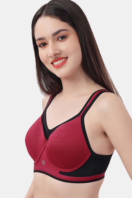 Soie High Impact Padded Easy Movement Sports Bra - Crimson — image 3