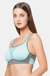 Soie Extreme Coverage Medium Impact Spacer Cups Non Wired Bra - Blue Tint — thumbnail 3