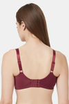 Soie Full Coverage Padded Non-Wired Lace Bra - Crimson — thumbnail 4