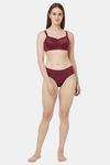 Soie Full Coverage Padded Non-Wired Lace Bra - Crimson — thumbnail 6
