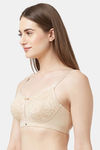 Soie Full Coverage Padded Non-Wired Lace Bra - Nude — thumbnail 3