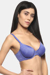 Soie Double Layered Wired Full Coverage T-Shirt Bra - Cobalt — thumbnail 2