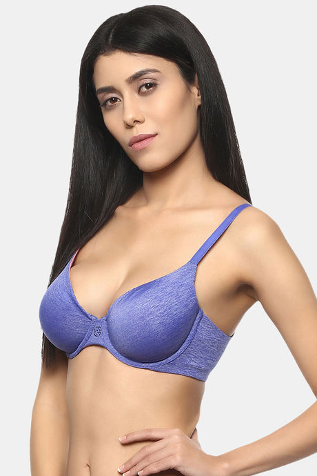Soie Double Layered Wired Full Coverage T-Shirt Bra - Cobalt — image 3