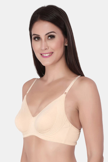 Soie Single Layered Non Wired Medium Coverage Bra - Beige — image 3