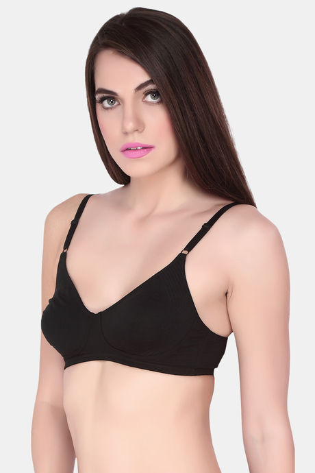Soie Single Layered Non Wired Medium Coverage Bra - Black — image 3