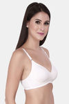 Soie Single Layered Non Wired Medium Coverage Bra - White — thumbnail 2