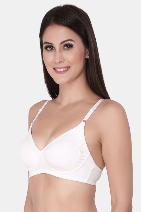 Soie Single Layered Non Wired Medium Coverage Bra - White — image 3