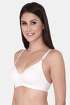 Soie Single Layered Non Wired Medium Coverage Bra - White — thumbnail 3